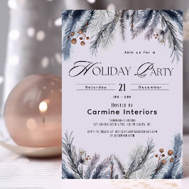 Modern Winter Botanicals Corporate Julfest Inbjudningar