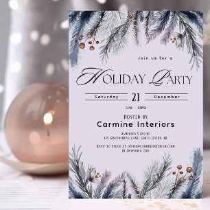 Modern Winter Botanicals Corporate Julfest Inbjudningar