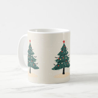Modern Winter Evergreen Julgran kaffe mugg