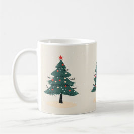 Modern Winter Evergreen Julgran kaffe mugg