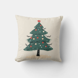 Modern Winter Evergreen Julgran-kudde Kudde