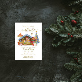 Modern Winter Farmer Market Teddy Bear Baby Shower Inbjudningar