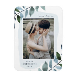 Modern Winter Foliage Helgdag Photo Magnet