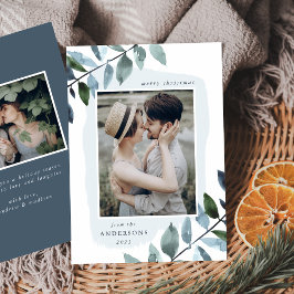 Modern Winter Foliage Photo Helgdag Card Julkort