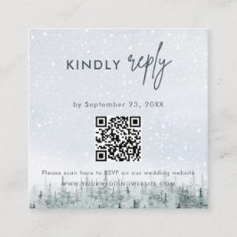 Modern Winter Forest Wedding RSVP Card Tilläggskort
