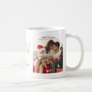 Modern Winter Helgdag 2-foton i glatt familj Kaffemugg