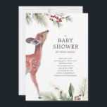 Modern Winter-Hjort Könsneutrala babyskor Inbjudningar<br><div class="desc">En modern inbjudan till könsneutral babydusch i vintertid i hjorten</div>