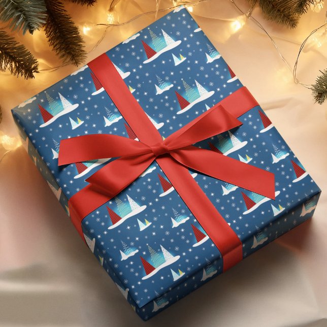 Modern Winter Lycklig Helgdag Träd Mönster Presentpapper (Skapare uppladdad)