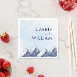 Modern Winter Mountain Pattern Wedding Pappersservett