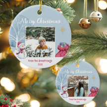 Modern Winter Photo Family Illustration jul