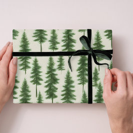 Modern Winter Pine Tree Holiday Christmas Presentpapper