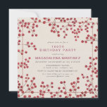 Modern Winter Red Berry 100:e Födelsedagsfesten Inbjudningar<br><div class="desc">Rustic chic inbjudningskort för möhippan har röda jordgubbar som ram. Modern och minimal typografi ökar contemporaryns estetik.</div>