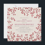 Modern Winter Red Berry 19:e Födelsedagsfesten Inbjudningar<br><div class="desc">Rustic chic inbjudningskort för möhippan har röda jordgubbar som ram. Modern och minimal typografi ökar contemporaryns estetik.</div>