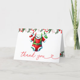 Modern Winter Red Santa Baby Shower Tack Kort