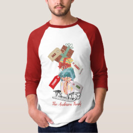 Modern Winter Sled Family Matchande jul T Shirt