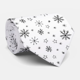 Modern Winter Snöflingor Black and White Slips