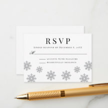 Modern Winter Snowflake Bröllop-höljeskort