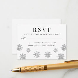 Modern Winter Snowflake Bröllop-höljeskort Tilläggskort