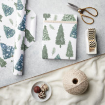 Modern Winter Watercolor Gräs Grönt Träd jul