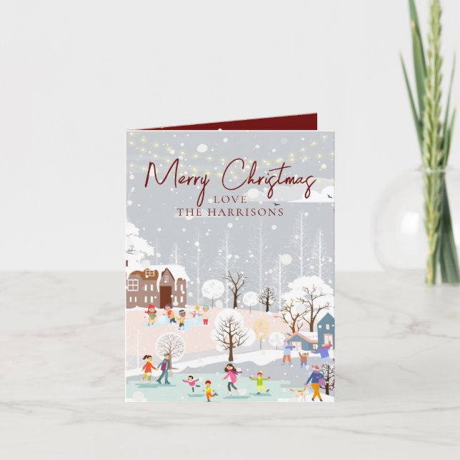 Modern Winter Wonderland 1 God jul Helgkort (Framsida)