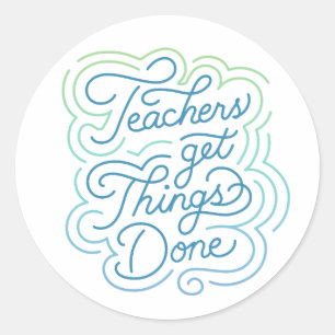 Modern wirl-lärare får Sak klart och tydligt Runt Klistermärke