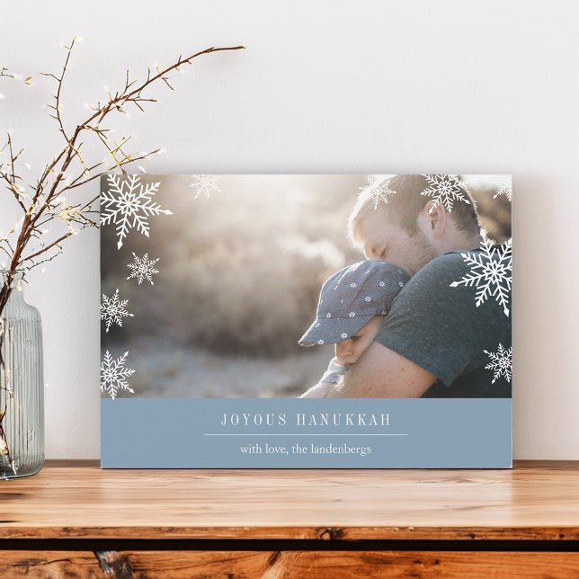 Modern Wish Hanukkah Photo Card | Redigerbart medd Julkort (Skapare uppladdad)