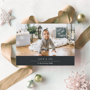 Modern Wish Helgdag Photo Card med redigerbart med Julkort