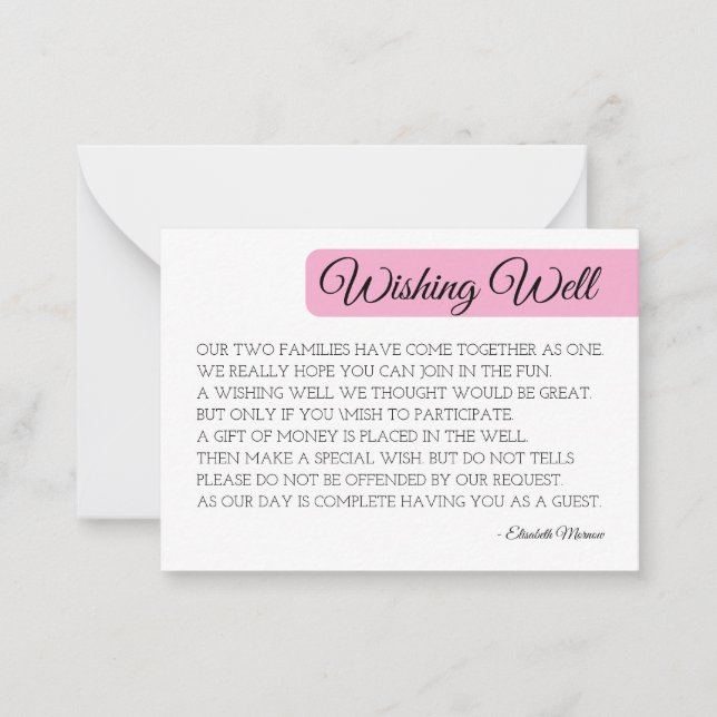 Modern  Wishing well Card-mall - Minimali Anteckningskort (Framsida)