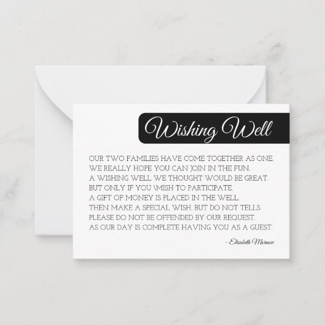 Modern  Wishing well Card-mall - Minimali Anteckningskort (Framsida)