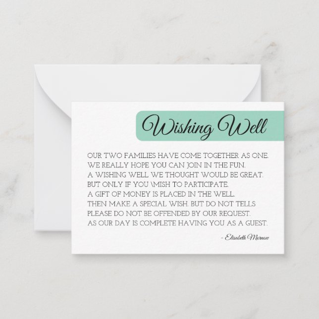 Modern  Wishing well Card-mall - Minimali Anteckningskort (Framsida)