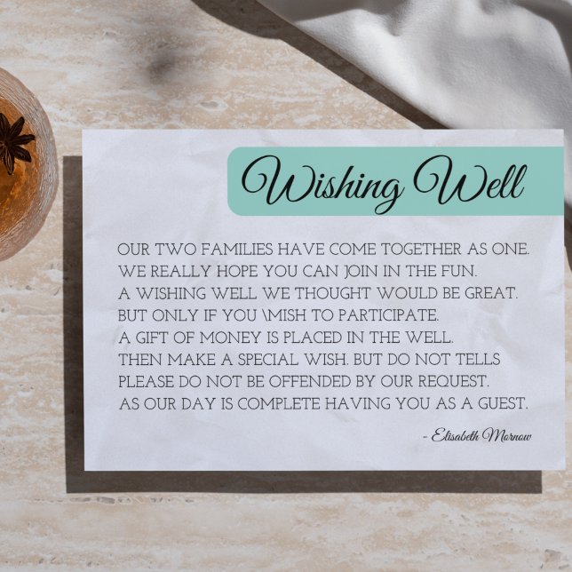 Modern  Wishing well Card-mall - Minimali Inbjudningar (Modern Blush Wishing Well Card | Wedding & Bridal Shower Printable  )