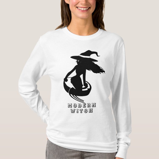 Modern Witch Vibes Halloween T Shirt (Framsida)