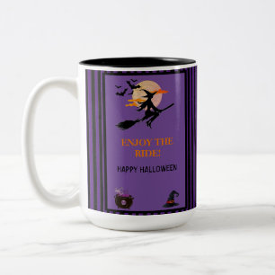 Modern Witches Fladdermus Lila Black Rand Hallowee Två-Tonad Mugg