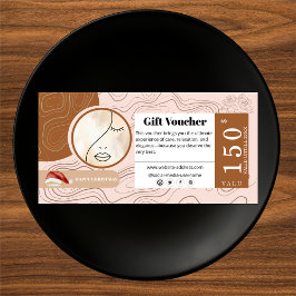 Modern Woman Beauty Ansikte Logotyp Gift Voucher