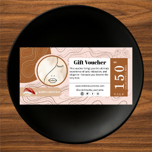 Modern Woman Beauty Ansikte Logotyp Gift Voucher