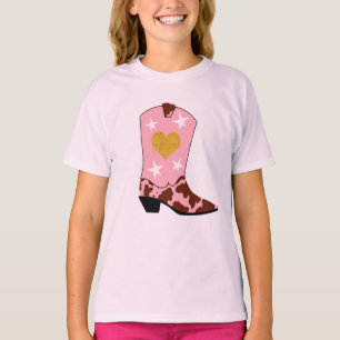 Modern Women Rosa Cowgirl Western Boot Girl T Shirt