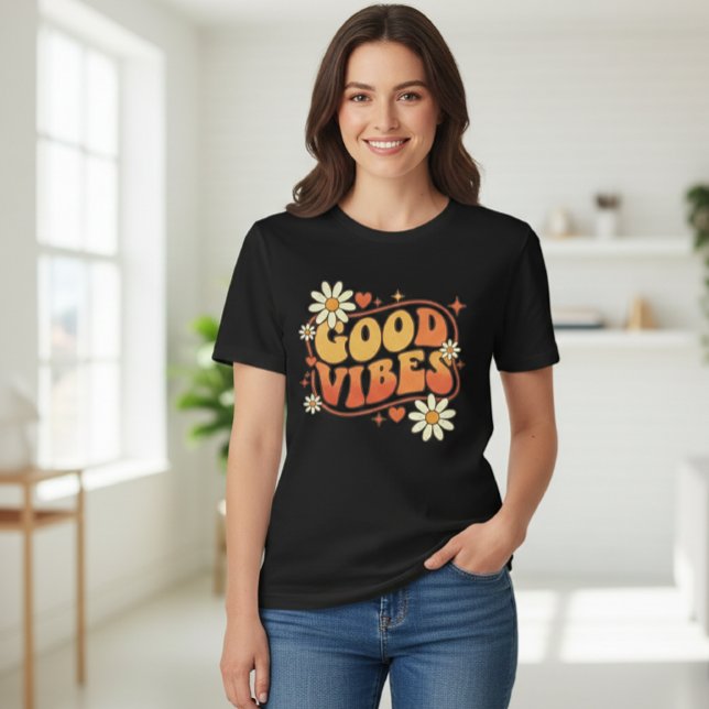 Modern Womens Tshirts Daisy Black (Skapare uppladdad)