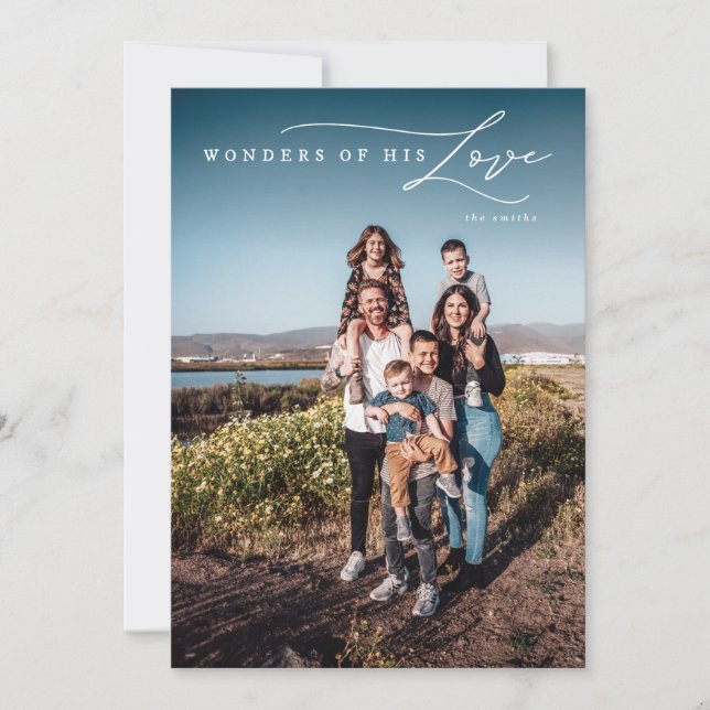 Modern Wonders of His Love Religious Christmas Julkort (Framsida)