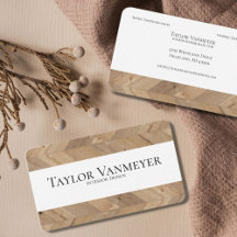 Modern Wood Chevron Mönster Affärskort