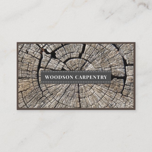Modern Wood Grain Carpenter Woodworkers Ca Visitkort (Framsida)