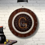 Modern Wood Hue Burnt Hickory och Chestnut Darttavla<br><div class="desc">Modern Wood Hue Burnt Hickory and Chestnut Dart Board är en underbar familjeverksamhet. Det är ett utmärkt tillägg till ditt spelrum eller party. Anpassa enkelt den här grafikdesignen med Monogram.</div>