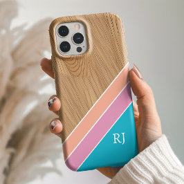 Modern Wood Personalized Initial iPhone 