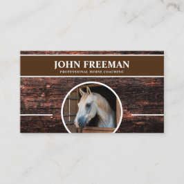 Modern Wood Struktur Horse Photo Equestrian Visitkort