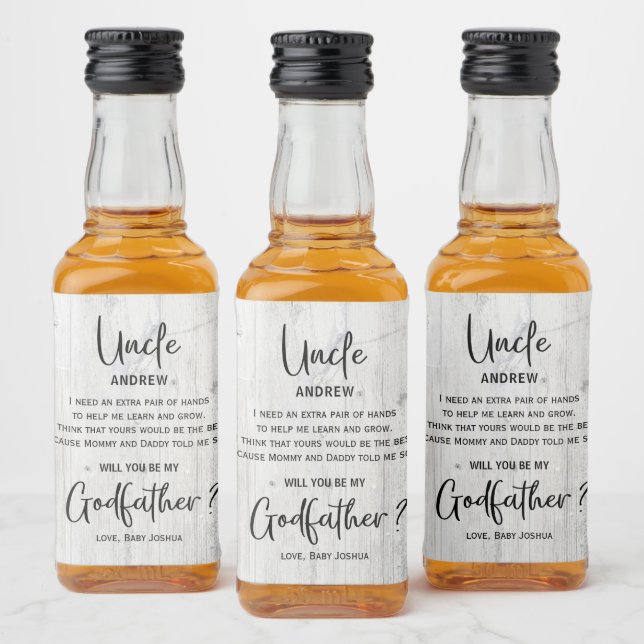 Modern Wooden Struktur Godfather Frieri Spritflaskor Etikett (Flaskor)