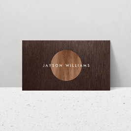 Modern Woodgrain Circle Insida Designer Visitkort