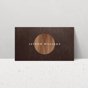 Modern Woodgrain Circle Insida Designer Visitkort