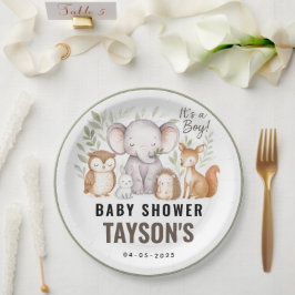 Modern Woodland Animals Forest Boy Baby Shower