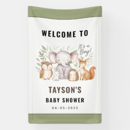 Modern Woodland Animals Forest Boy Baby Shower
