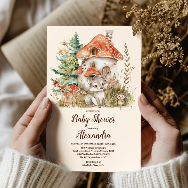 Modern Woodland Animals Forest Boy Baby Shower Inbjudningar (Skapare uppladdad)