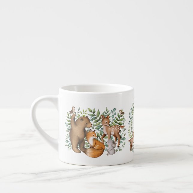 Modern Woodland Animals Forest Greenery Dream Big Espressomugg (Vänster)